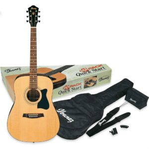 Ibanez V50NJP-NT Acoustic Guitar Pre Pack Dreadnought Natural High Gloss