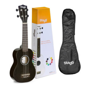 Stagg, Ukulele, Soprano with Bag Black US-NIGHT