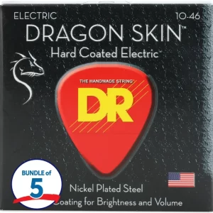 DR, Electric Guitar Strings, Dragon Skin, .010-.046, Medium -Set 3-DSE-10