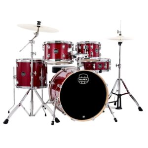 Mapex Drum Set, Venus, 5 pcs, Jazz, with Hardware & Throne -Crimson Red Sparkle VE5044FTVM