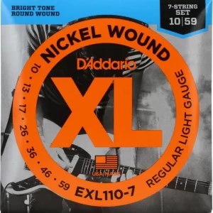 D'Addario EXL110-7 XL Nickel Wound Electric Guitar Strings - .010-.059 Regular Light 7-string