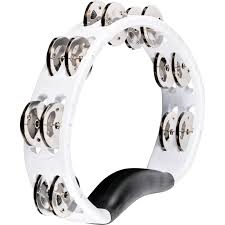 Meinl HTMT1WH, Tambourine, Headliner Series, Plastic, Stainless Steel Jingles, 2 Rows White