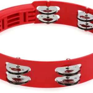 Meinl HTT10R, Tambourine, Headliner Series, Plastic, Stainless Steel Jingles, 2 Rows 10" Red